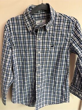 Boys Properly Tied Classic Fit Plaid Button-Down Shirt - Blue & Green